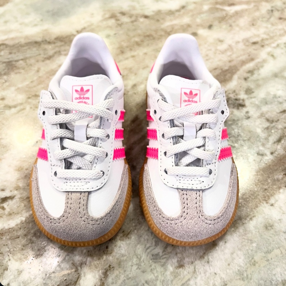 adidas Kids Samba Sneakers White Pink Gum - Picture 3 of 11